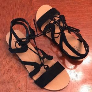 NY & Co Black Strappy Sandal Black